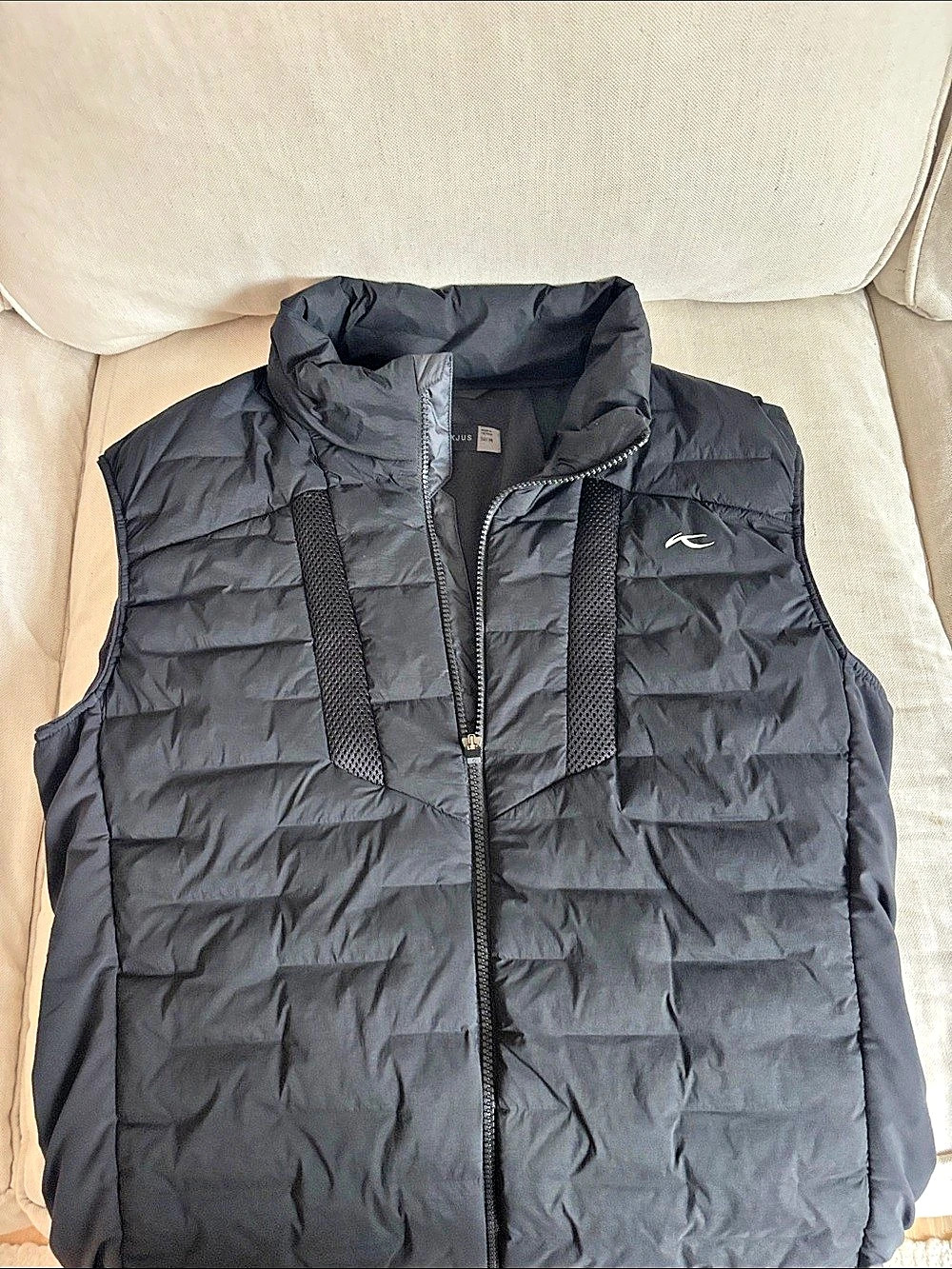 KJUS Men 7Sphere Hybrid Air Vest Black Puffer Vest Size Medium